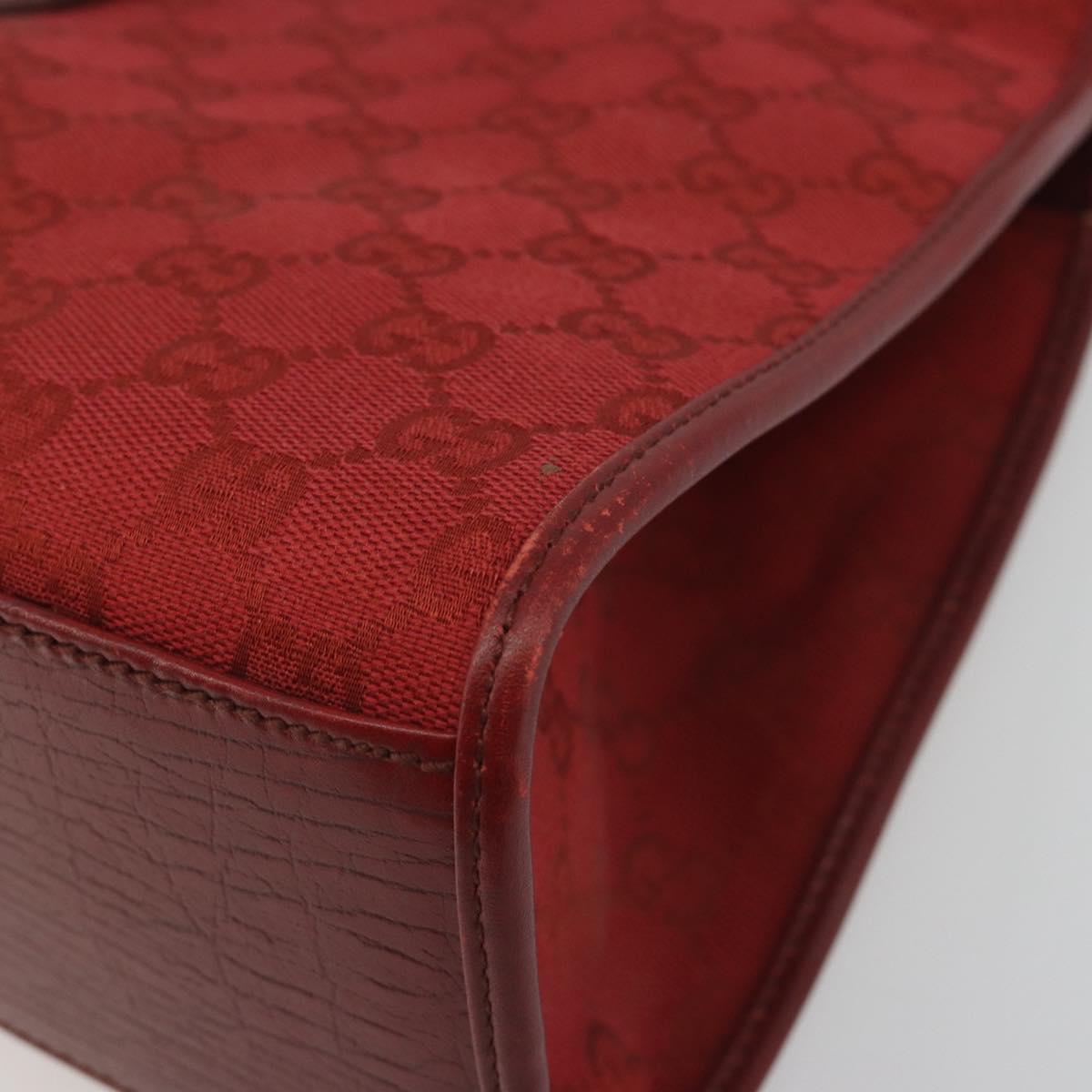 GUCCI GG Canvas Jackie Hand Bag Red Silver 01719 Auth 193924A