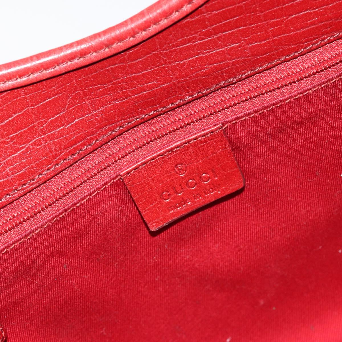 GUCCI GG Canvas Jackie Hand Bag Red Silver 01719 Auth 193924A