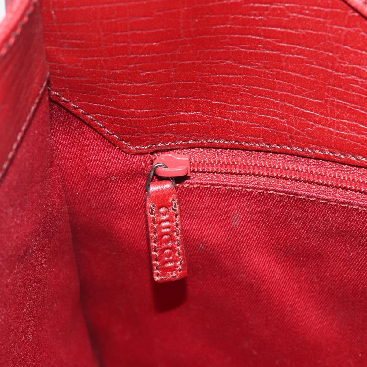 GUCCI GG Canvas Jackie Hand Bag Red Silver 01719 Auth 193924A