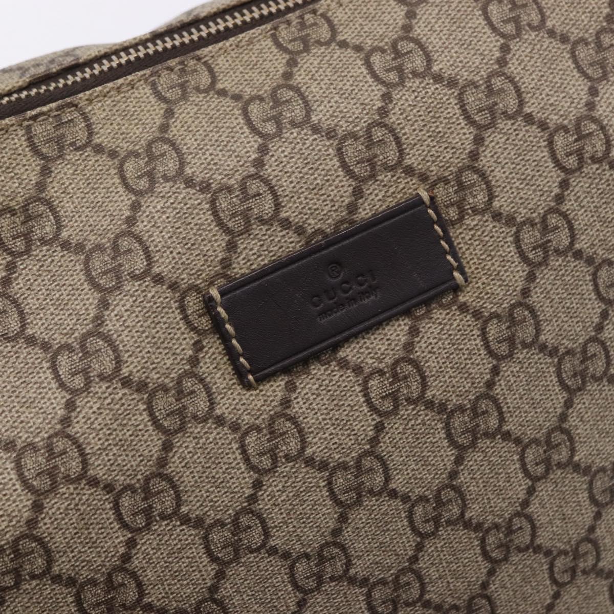 GUCCI GG Supreme Shoulder Bag PVC Beige Gold 201767 Auth 193950