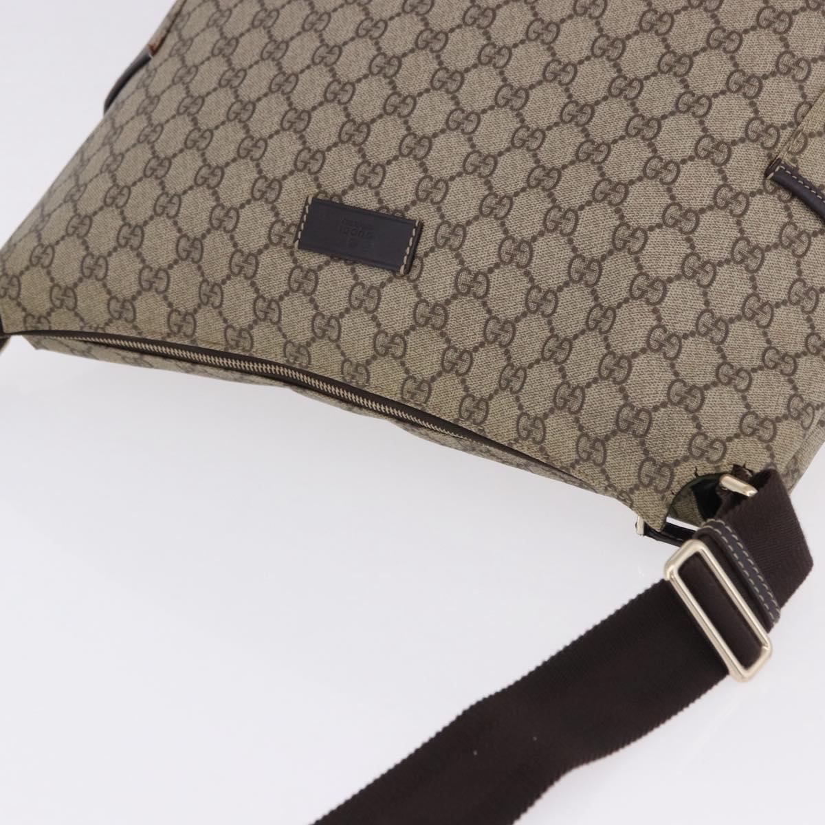 GUCCI GG Supreme Shoulder Bag PVC Beige Gold 201767 Auth 193950
