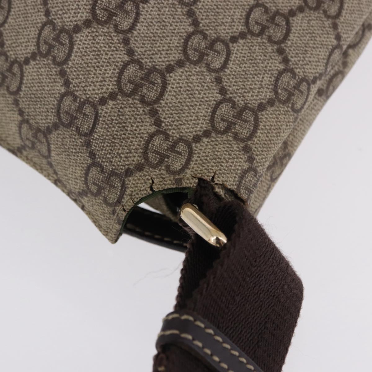 GUCCI GG Supreme Shoulder Bag PVC Beige Gold 201767 Auth 193950