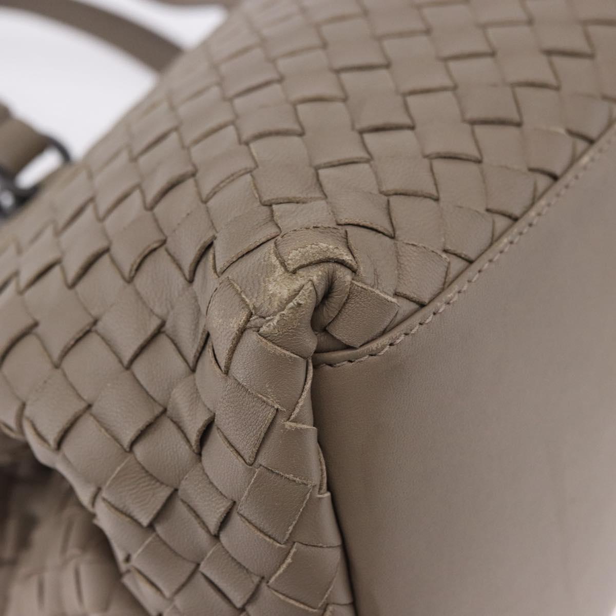BOTTEGA VENETA INTRECCIATO Hand Bag Leather 2way Gray Auth 193957