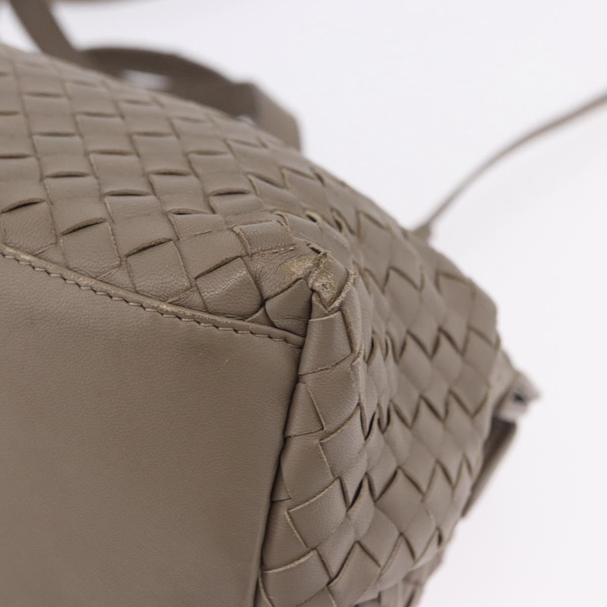 BOTTEGA VENETA INTRECCIATO Hand Bag Leather 2way Gray Auth 193957