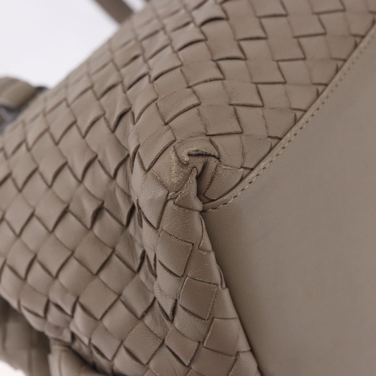 BOTTEGA VENETA INTRECCIATO Hand Bag Leather 2way Gray Auth 193957