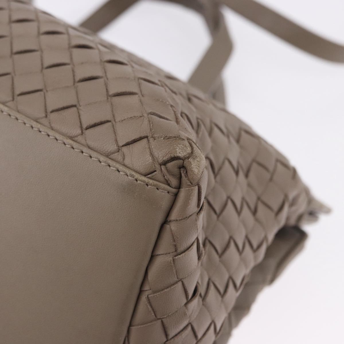 BOTTEGA VENETA INTRECCIATO Hand Bag Leather 2way Gray Auth 193957