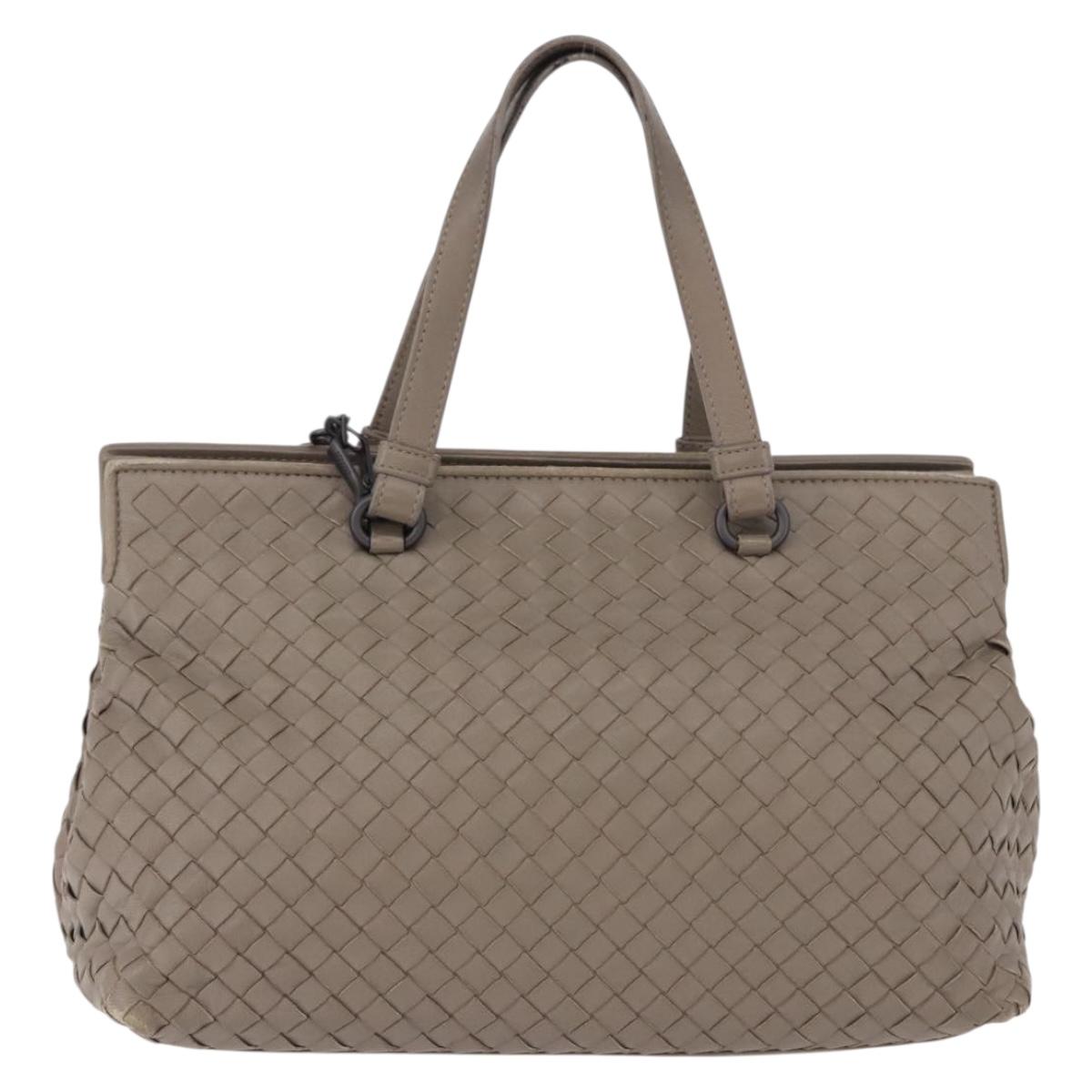 BOTTEGA VENETA INTRECCIATO Hand Bag Leather 2way Gray Auth 193957