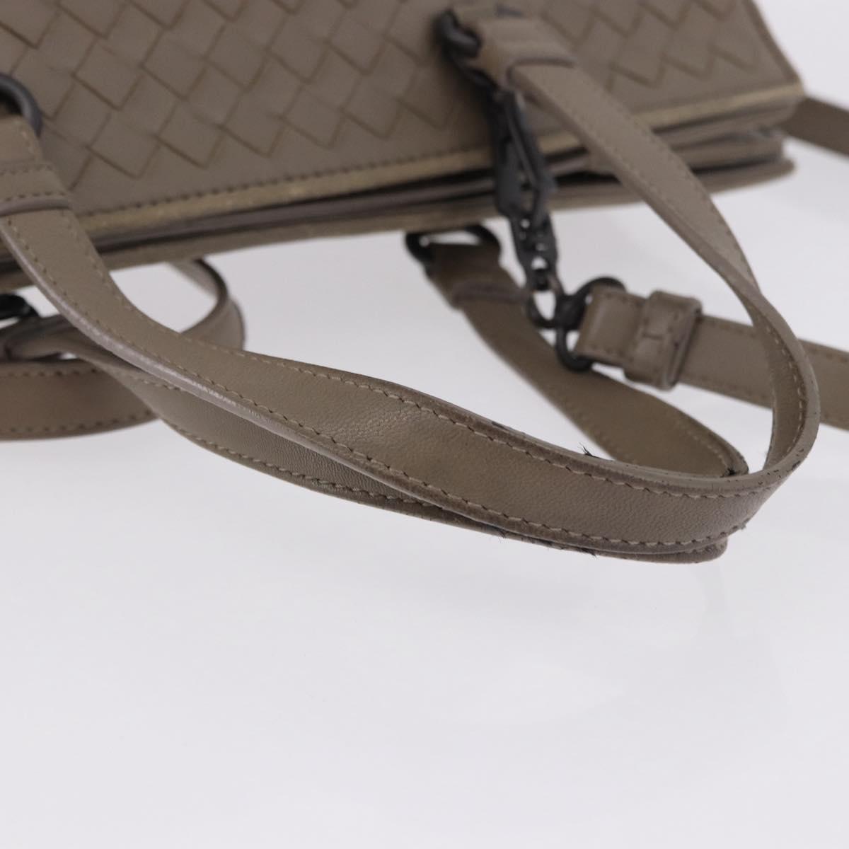 BOTTEGA VENETA INTRECCIATO Hand Bag Leather 2way Gray Auth 193957