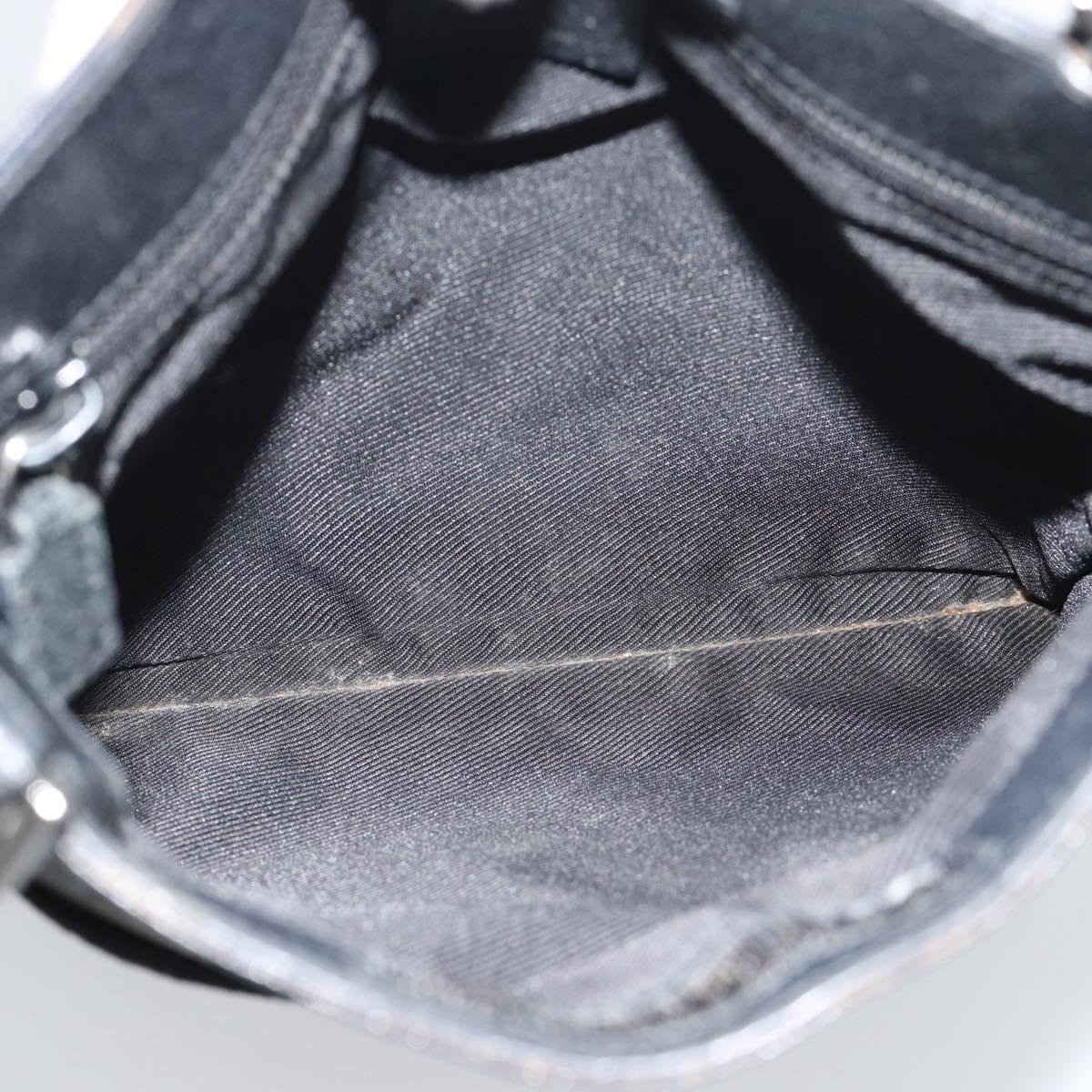 GUCCI GG Canvas Shoulder Bag Black Silver 27639 Auth 193967