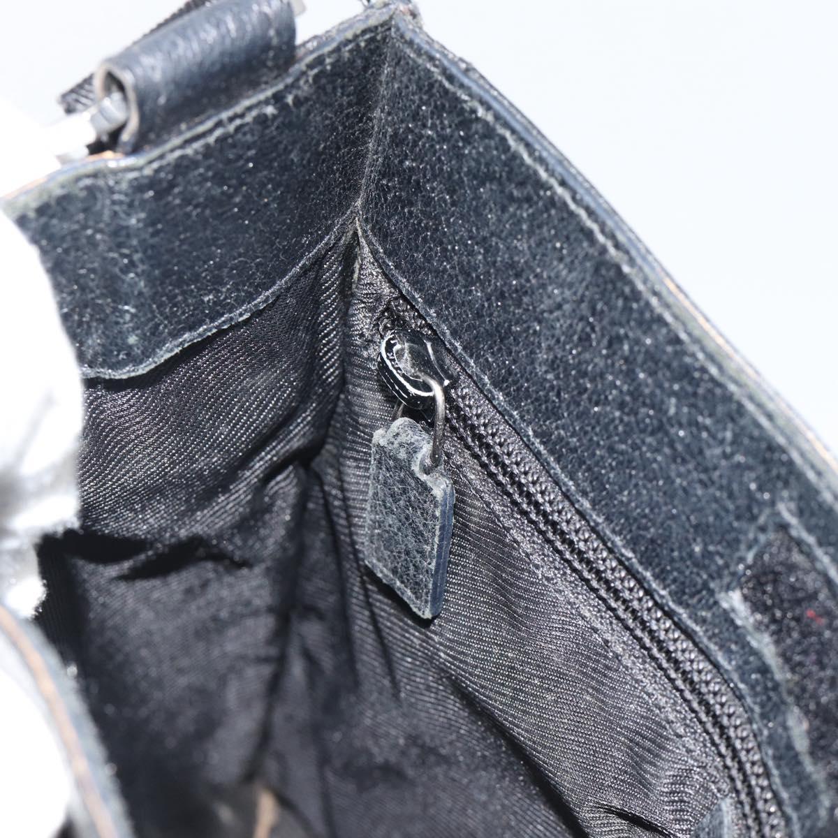 GUCCI GG Canvas Shoulder Bag Black Silver 27639 Auth 193967