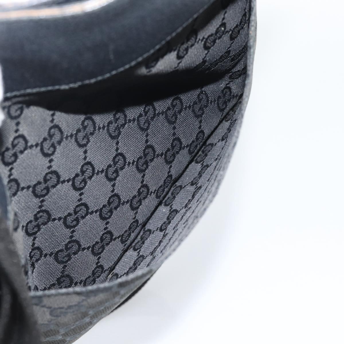 GUCCI GG Canvas Shoulder Bag Black Silver 27639 Auth 193967