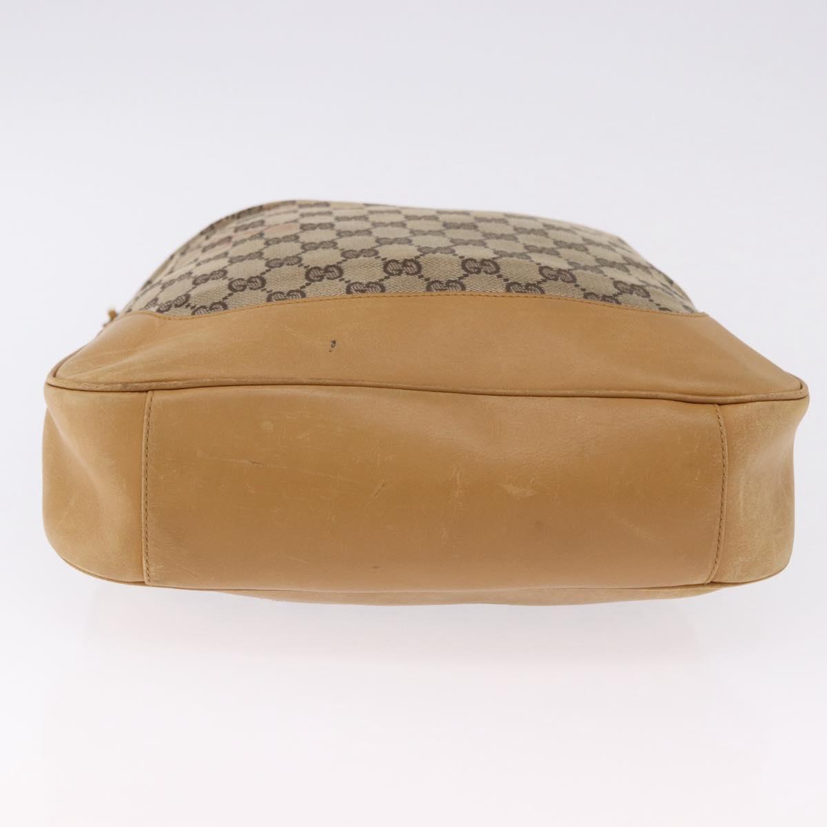 GUCCI GG Canvas Bamboo Sherry Line Bag 2way Beige Gold 001 4058 Auth 193968