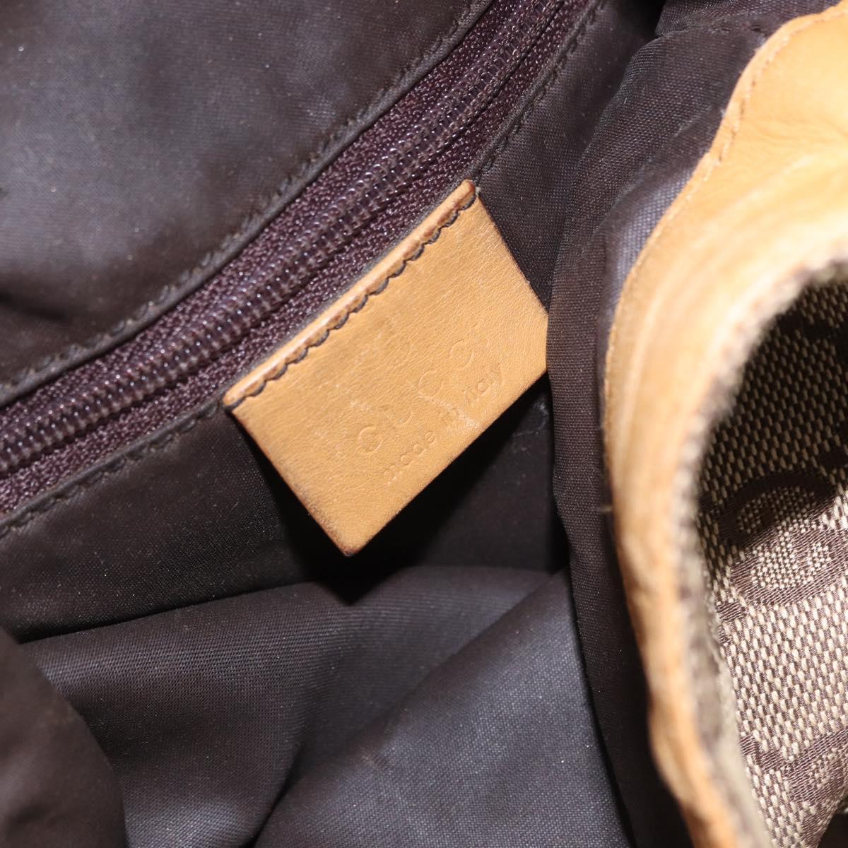 GUCCI GG Canvas Bamboo Sherry Line Bag 2way Beige Gold 001 4058 Auth 193968