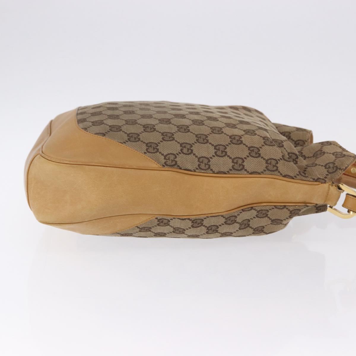 GUCCI GG Canvas Bamboo Sherry Line Bag 2way Beige Gold 001 4058 Auth 193968