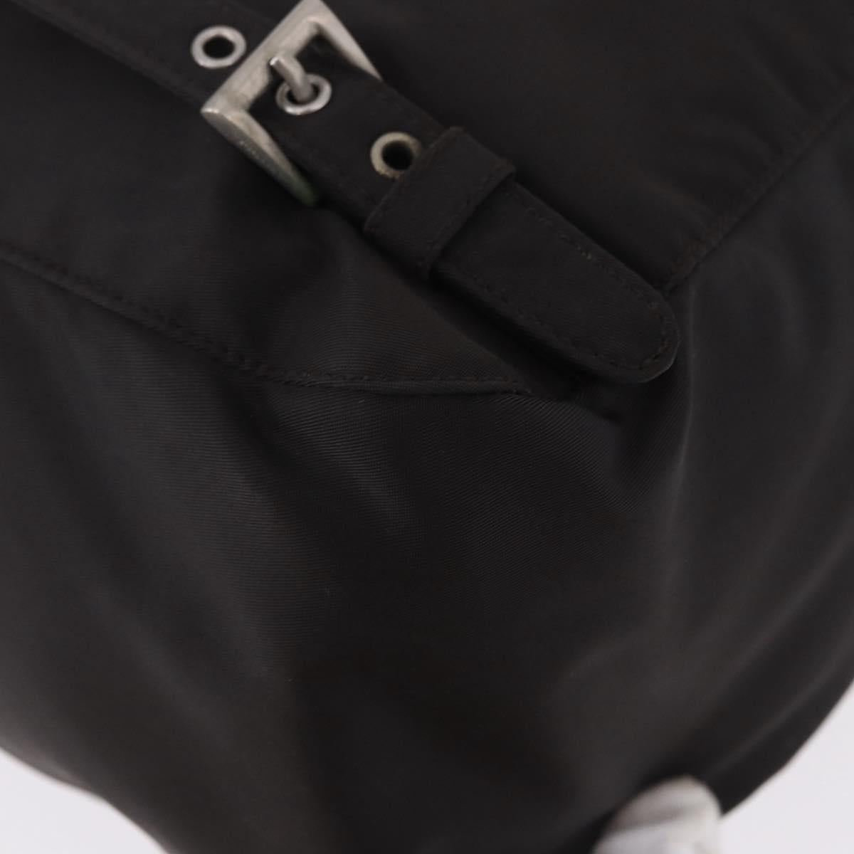 PRADA Backpack Nylon Black Silver Auth 193971