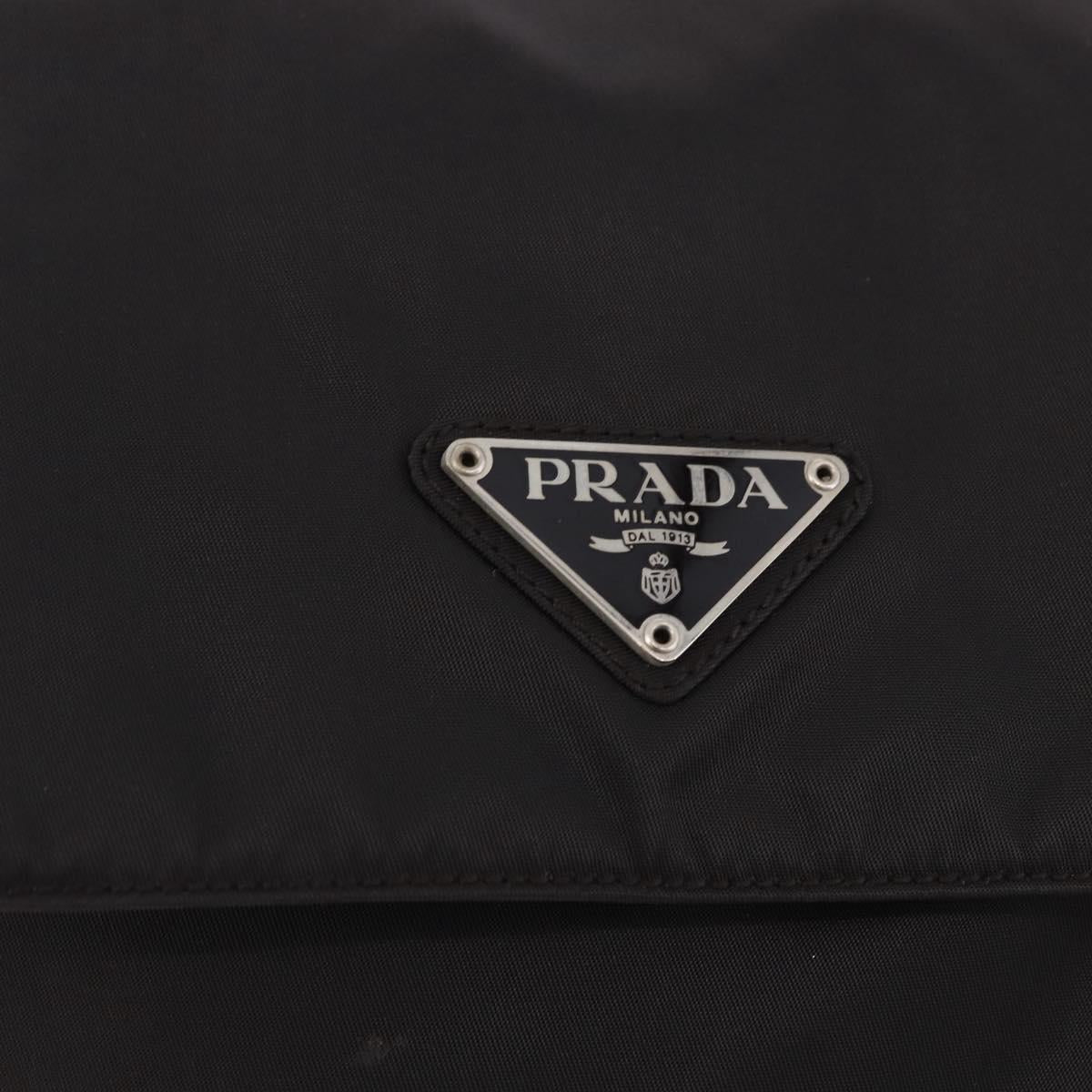 PRADA Backpack Nylon Black Silver Auth 193971