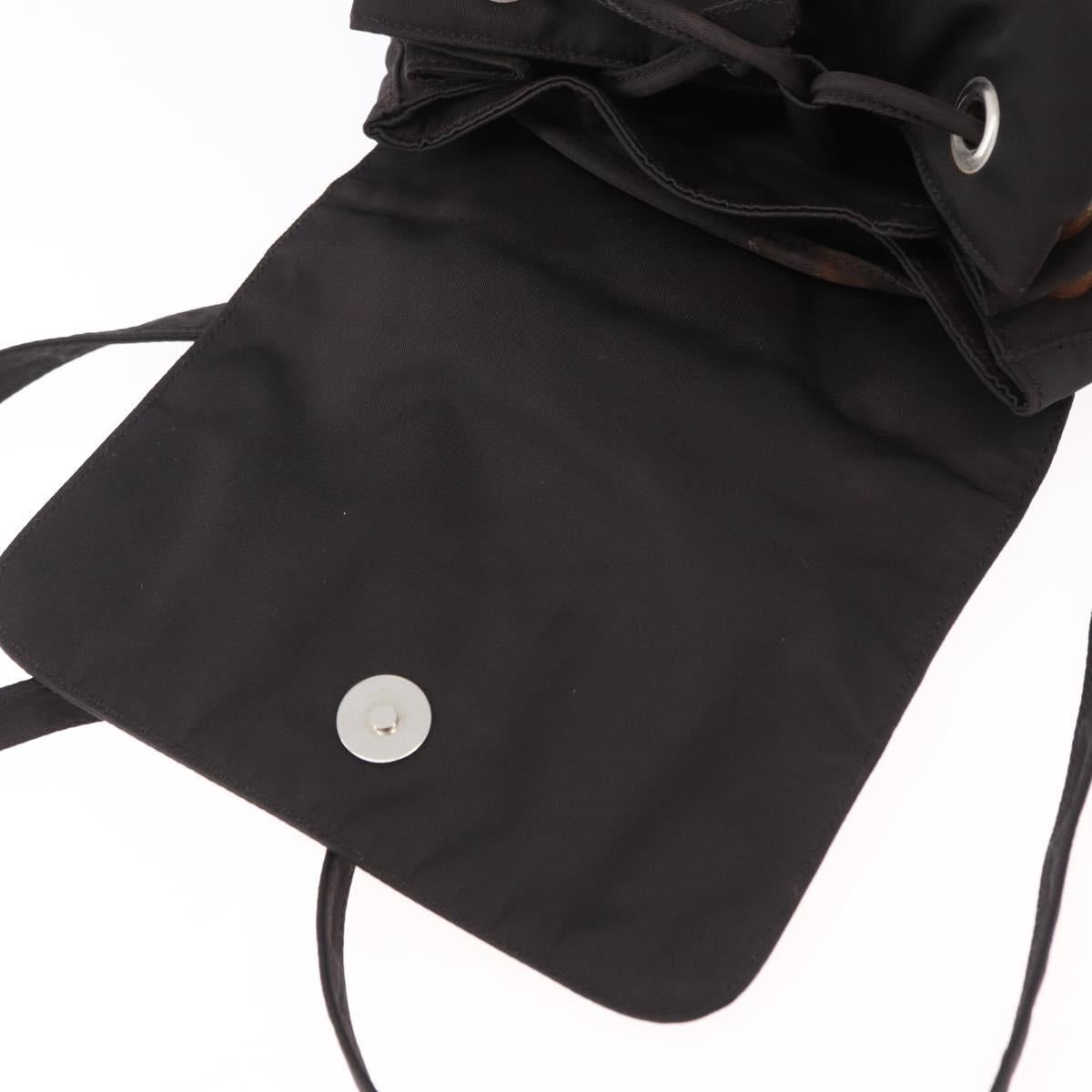 PRADA Backpack Nylon Black Silver Auth 193971