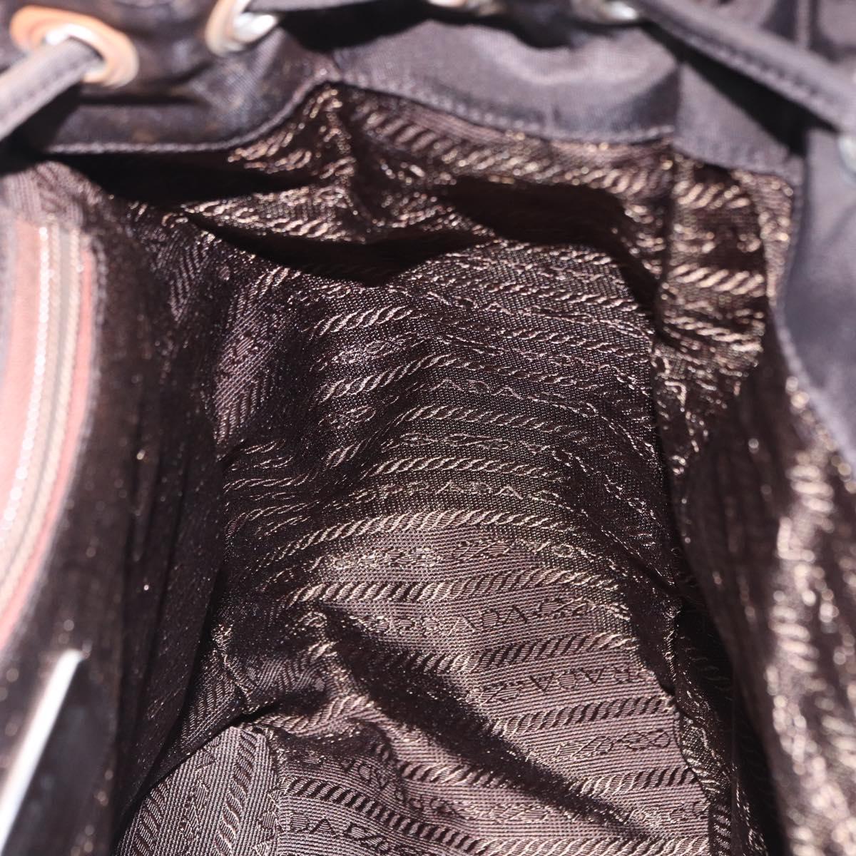 PRADA Backpack Nylon Black Silver Auth 193971