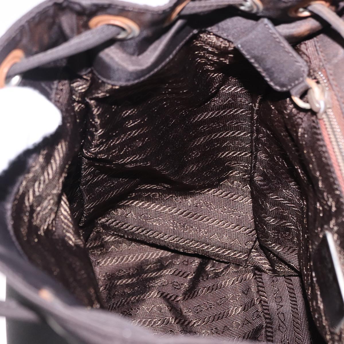 PRADA Backpack Nylon Black Silver Auth 193971