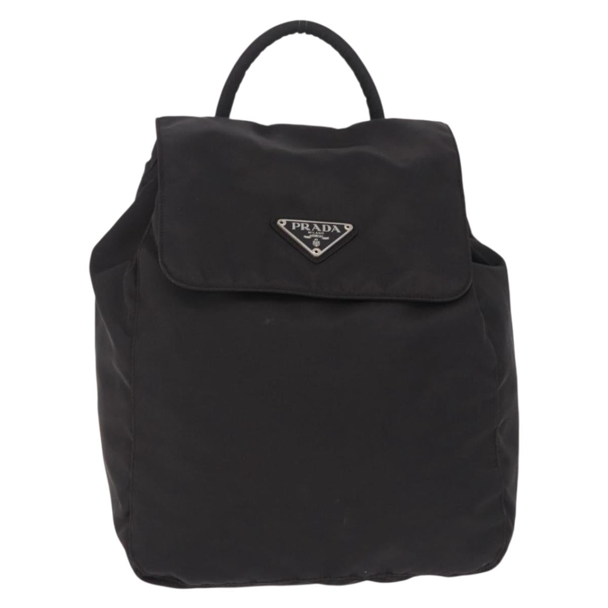 PRADA Backpack Nylon Black Silver Auth 193971
