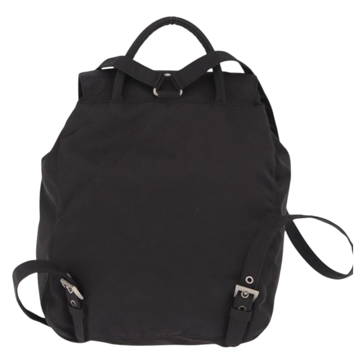 PRADA Backpack Nylon Black Silver Auth 193971
