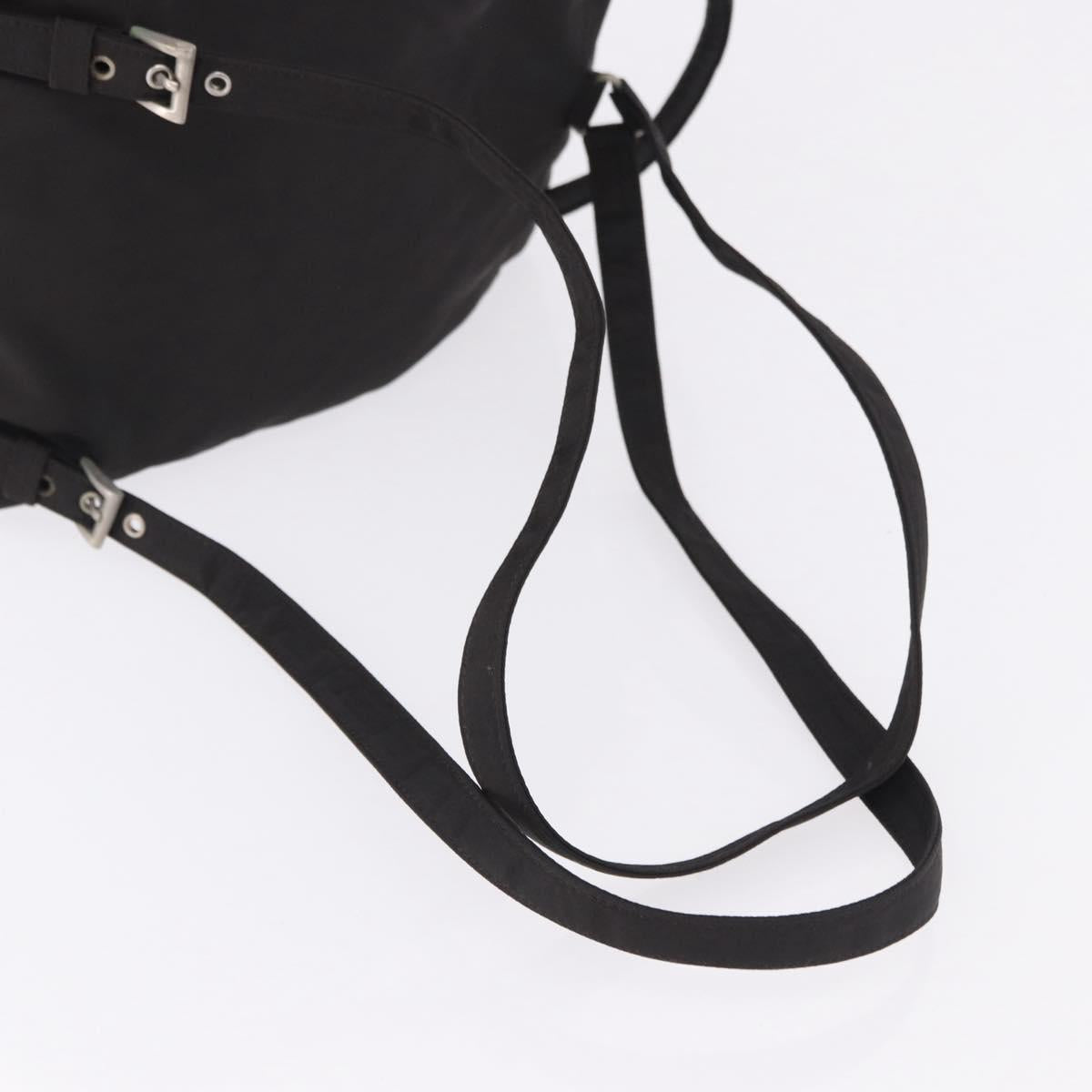 PRADA Backpack Nylon Black Silver Auth 193971