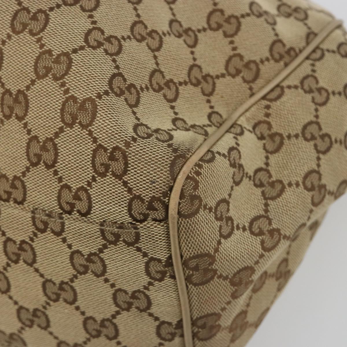 GUCCI GG Canvas Sukey Tote Bag Beige Gold 211944 Auth 193972A