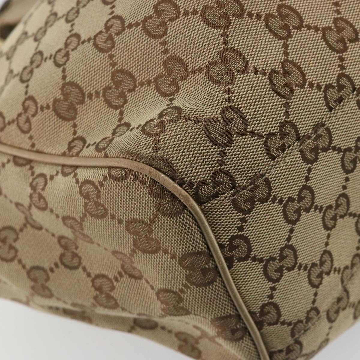 GUCCI GG Canvas Sukey Tote Bag Beige Gold 211944 Auth 193972A