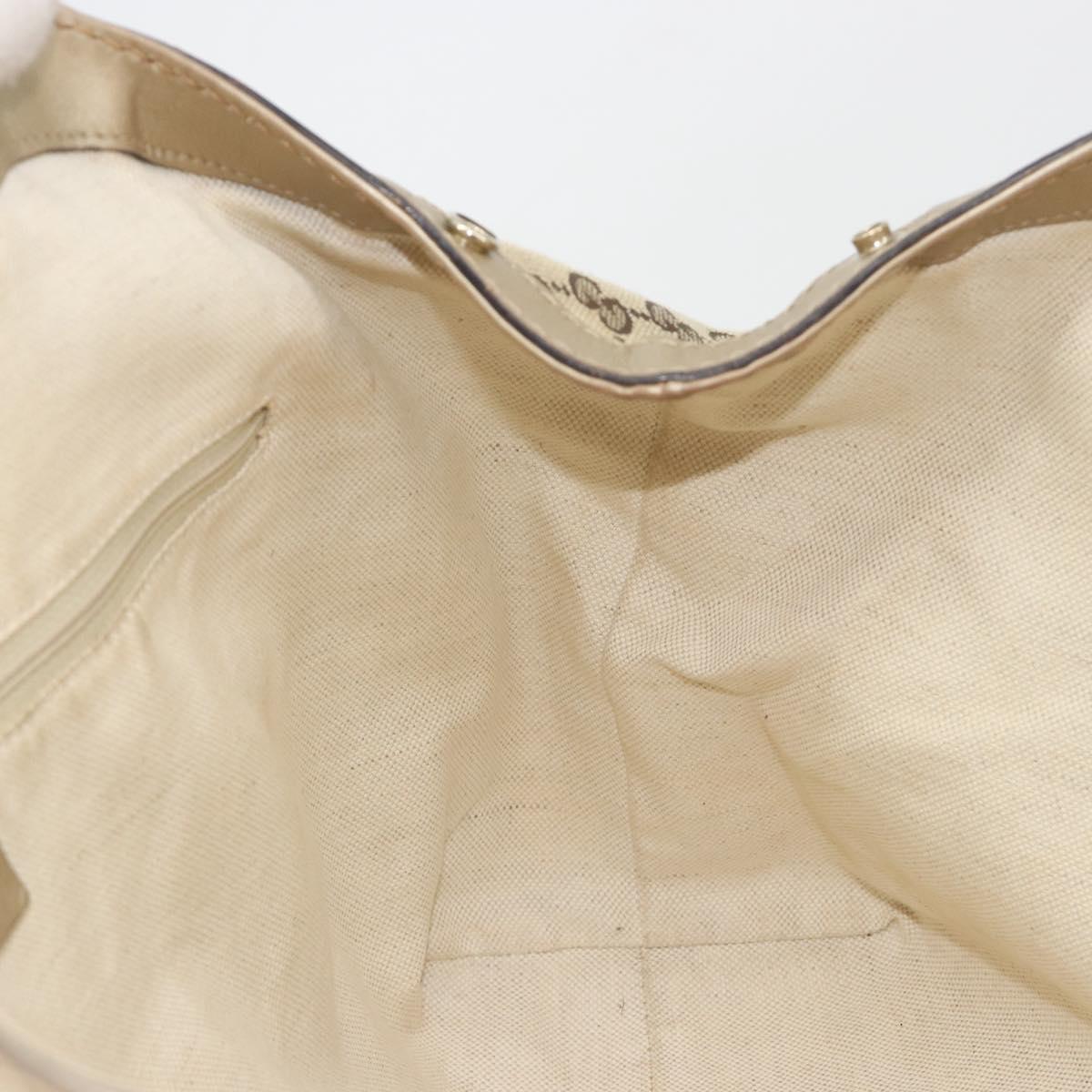 GUCCI GG Canvas Sukey Tote Bag Beige Gold 211944 Auth 193972A