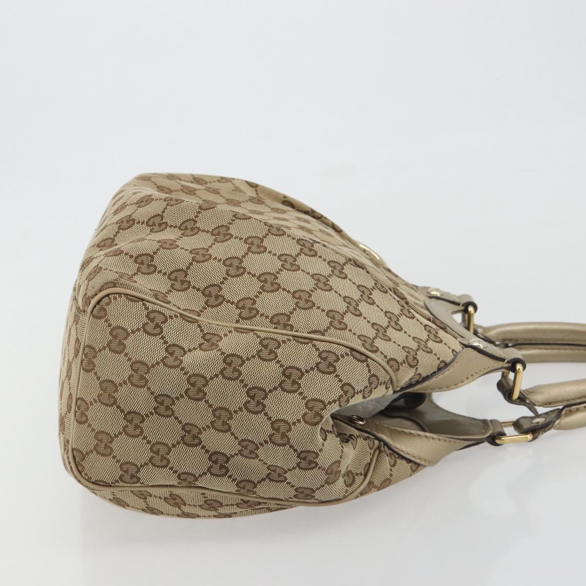 GUCCI GG Canvas Sukey Tote Bag Beige Gold 211944 Auth 193972A