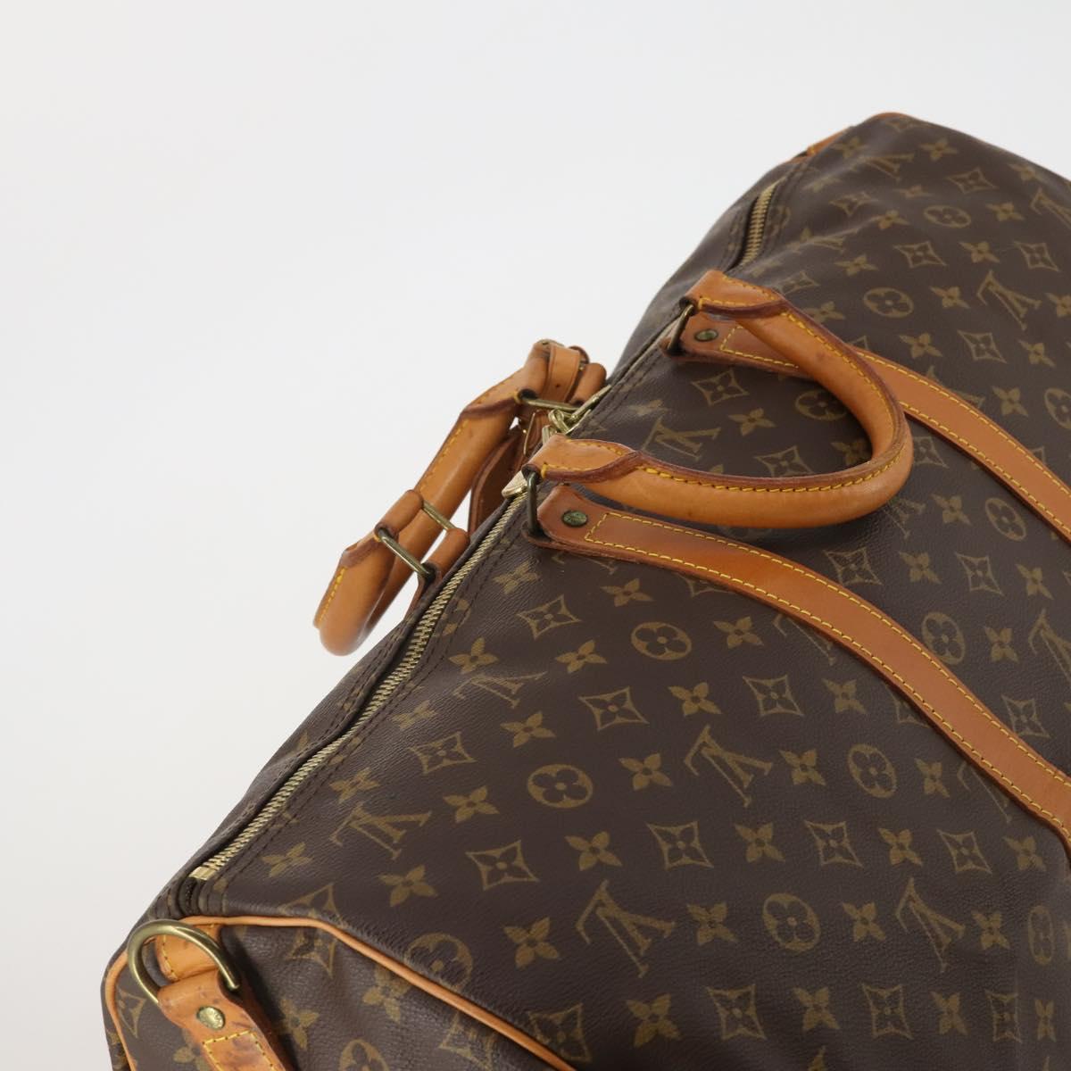 LOUIS VUITTON Monogram Keepall Bandouliere 55 Boston Bag M41414 LV Auth 193973