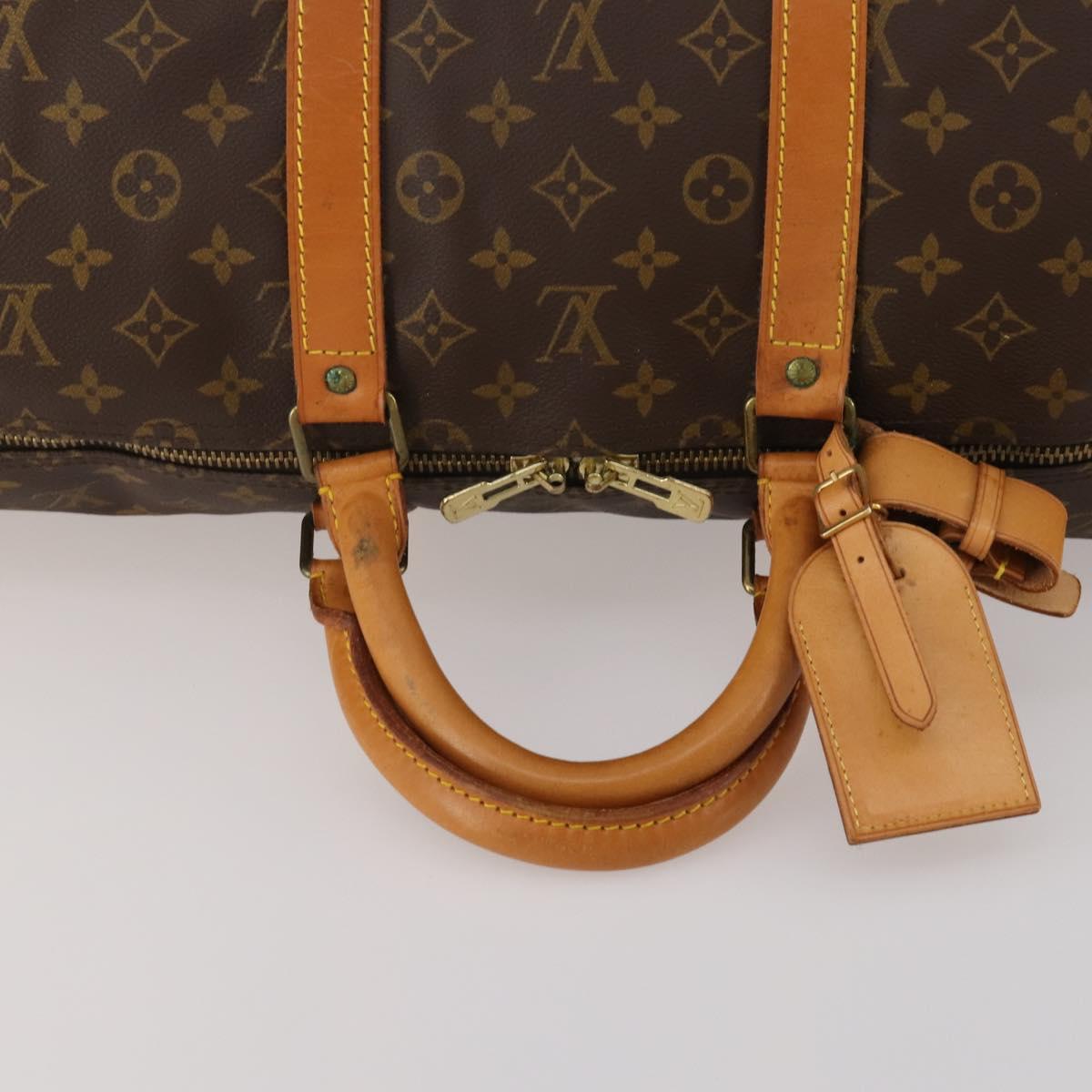 LOUIS VUITTON Monogram Keepall Bandouliere 55 Boston Bag M41414 LV Auth 193973