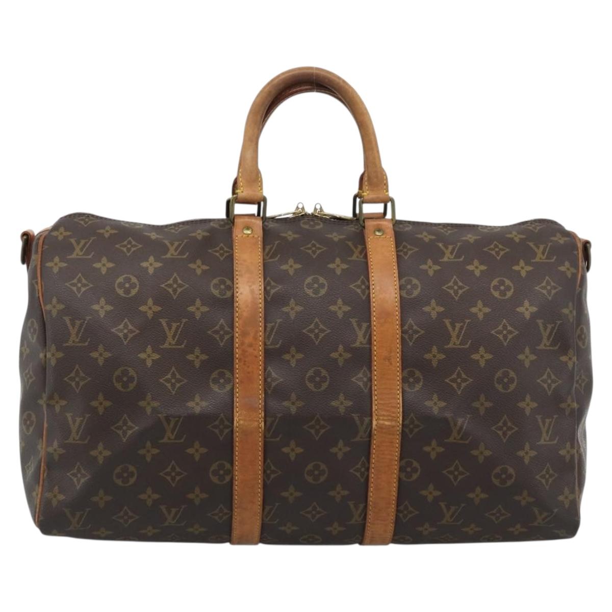 LOUIS VUITTON Monogram Keepall Bandouliere 45 Boston Bag M41418 LV Auth 193977