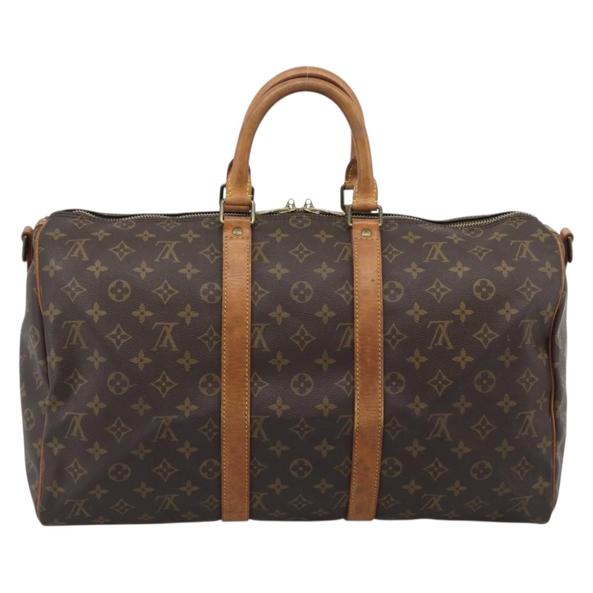 LOUIS VUITTON Monogram Keepall Bandouliere 45 Boston Bag M41418 LV Auth 193977