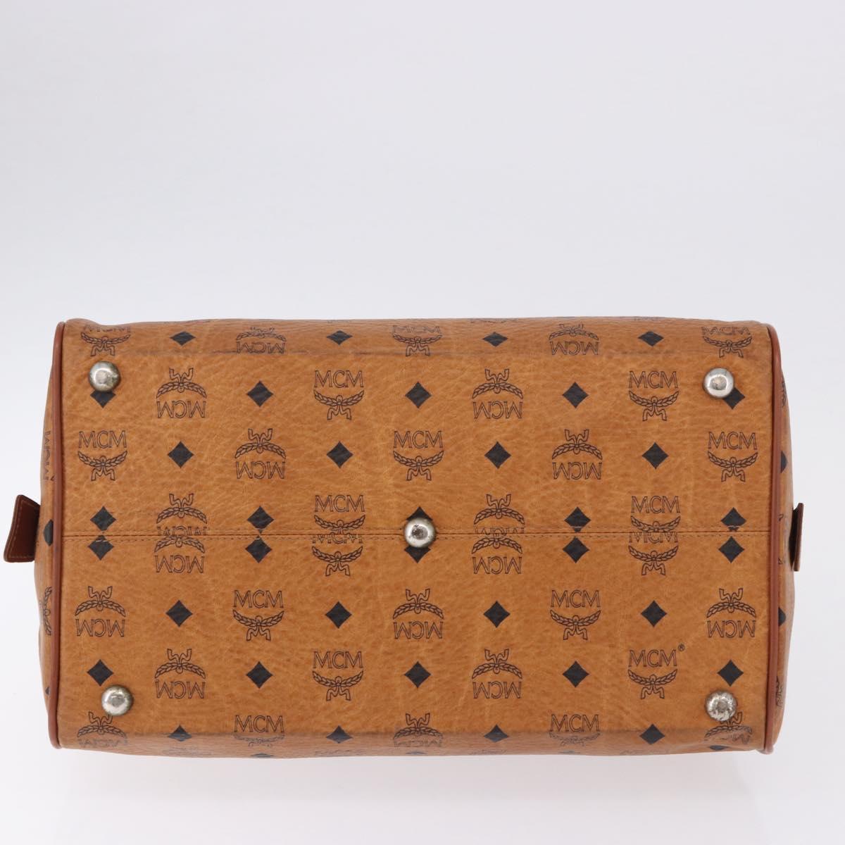 MCM Vicetos Logogram Hand Bag PVC Leather 2way Brown Gold Auth 193981