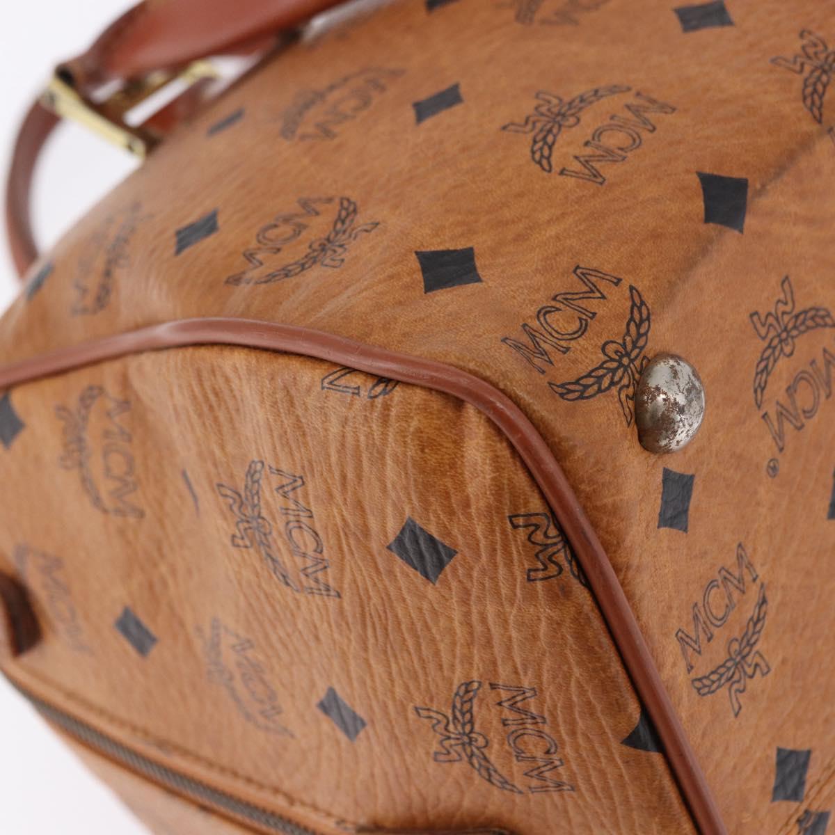 MCM Vicetos Logogram Hand Bag PVC Leather 2way Brown Gold Auth 193981