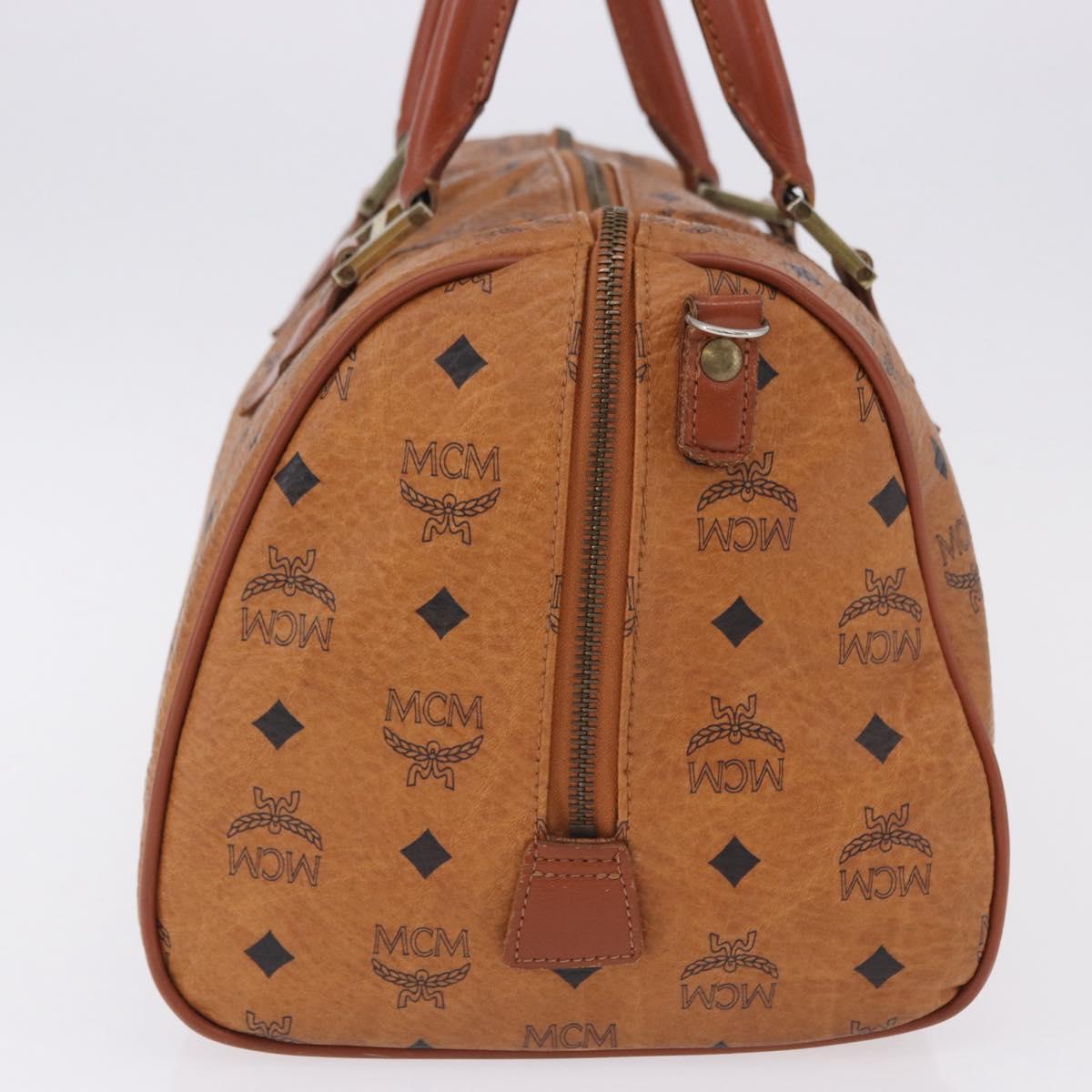MCM Vicetos Logogram Hand Bag PVC Leather 2way Brown Gold Auth 193981