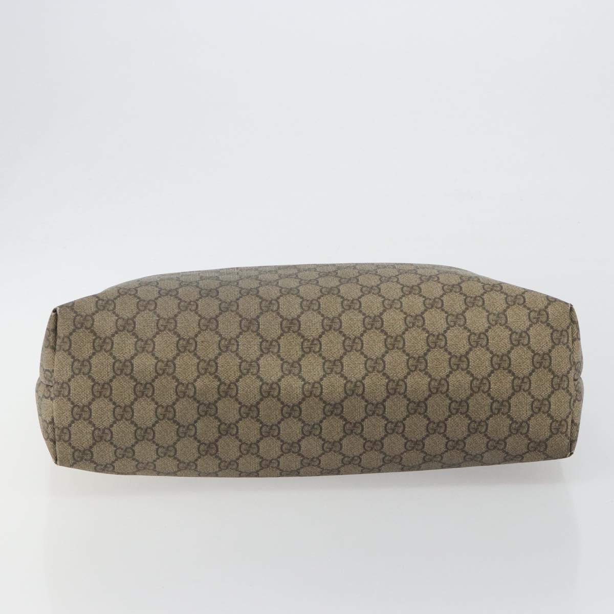 GUCCI GG Supreme Web Sherry Line Tote Bag PVC Beige Gold 211134 Auth 193984