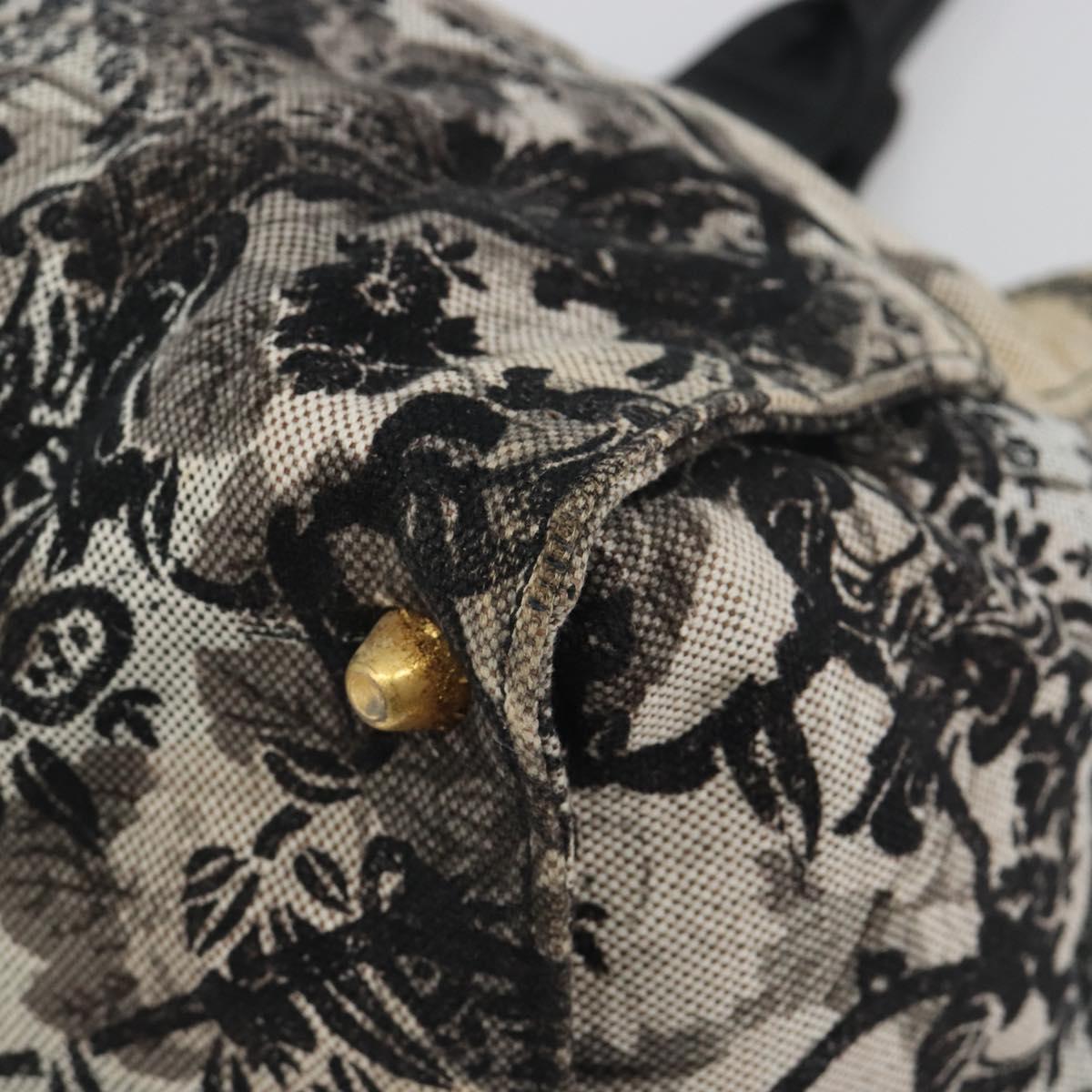 Miu Miu Tote Bag Canvas Beige Gold Auth 193986