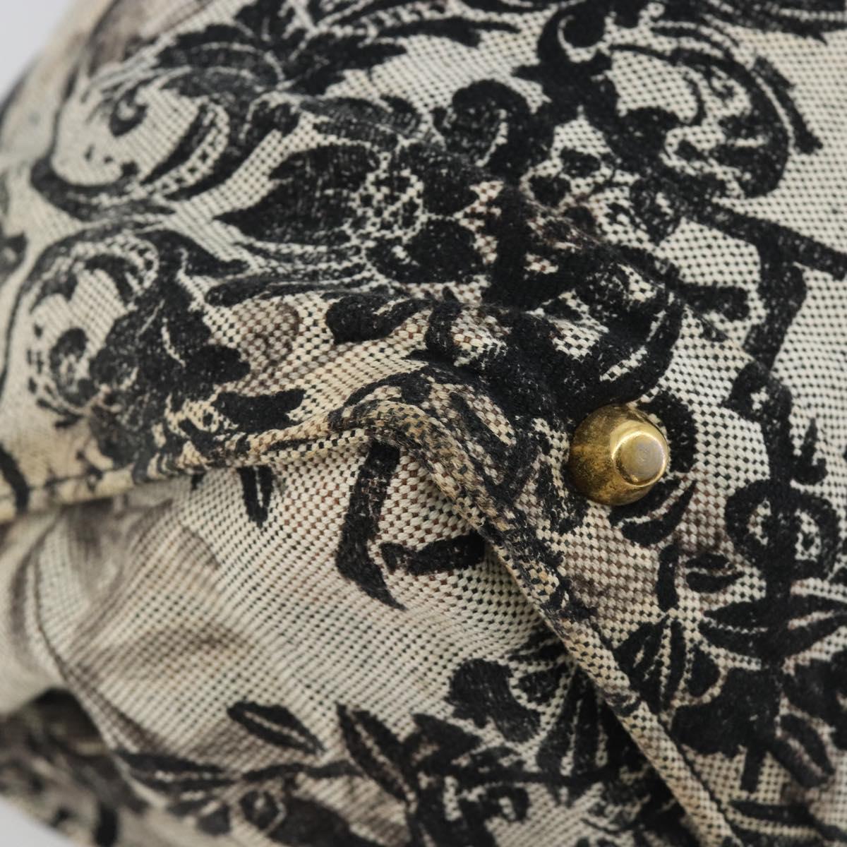 Miu Miu Tote Bag Canvas Beige Gold Auth 193986