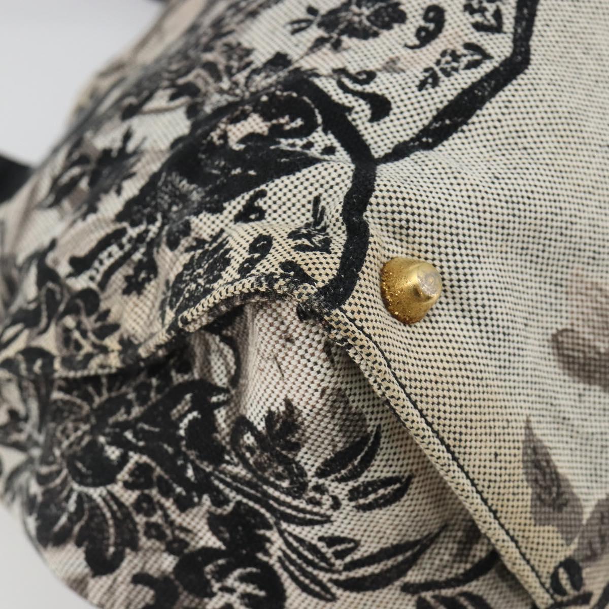 Miu Miu Tote Bag Canvas Beige Gold Auth 193986