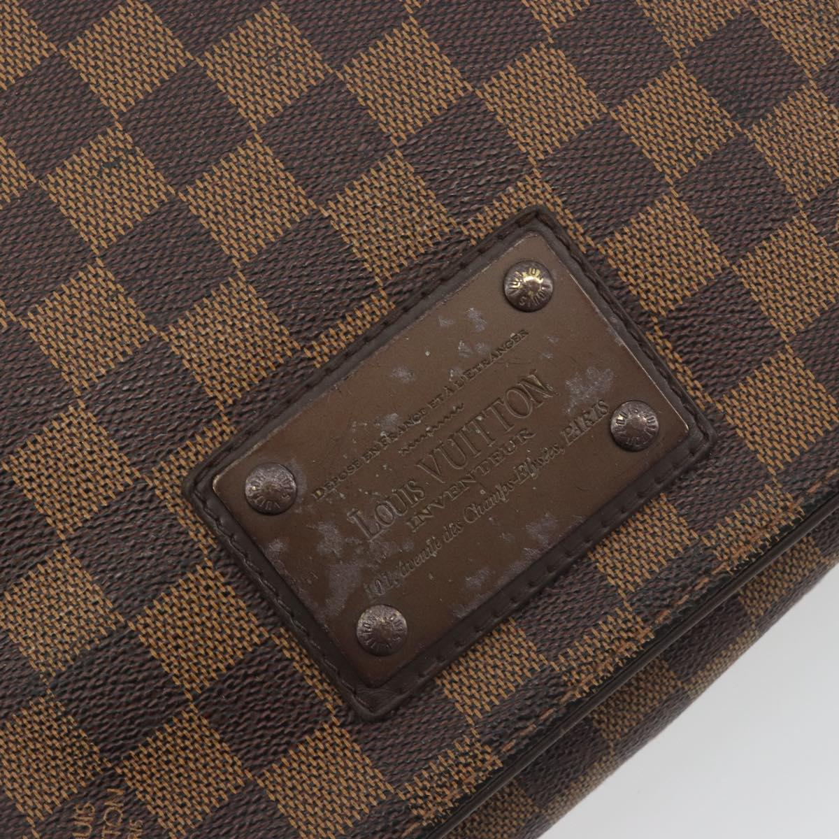 LOUIS VUITTON Damier Ebene Brooklyn PM Shoulder Bag N51210 LV Auth 193987