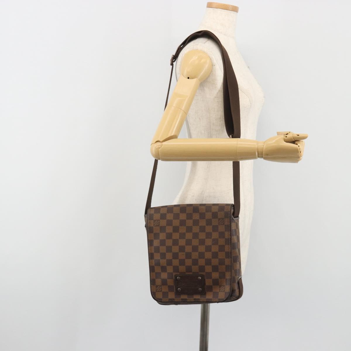 LOUIS VUITTON Damier Ebene Brooklyn PM Shoulder Bag N51210 LV Auth 193987