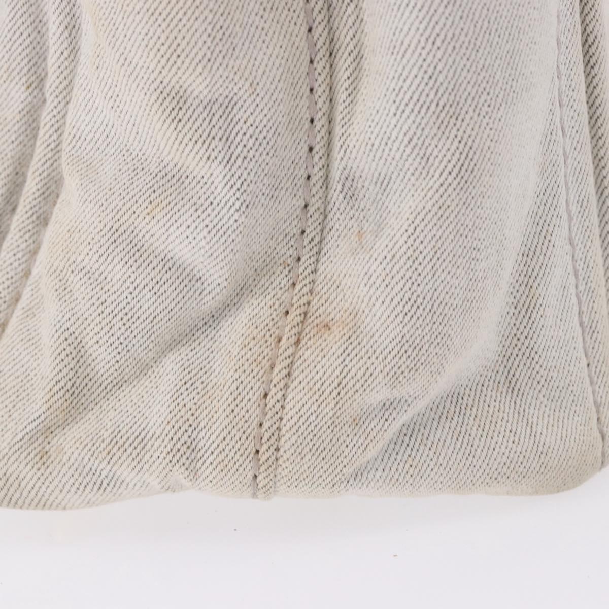 PRADA Canapa PM Hand Bag Canvas 2way Gray Gold Auth 193992