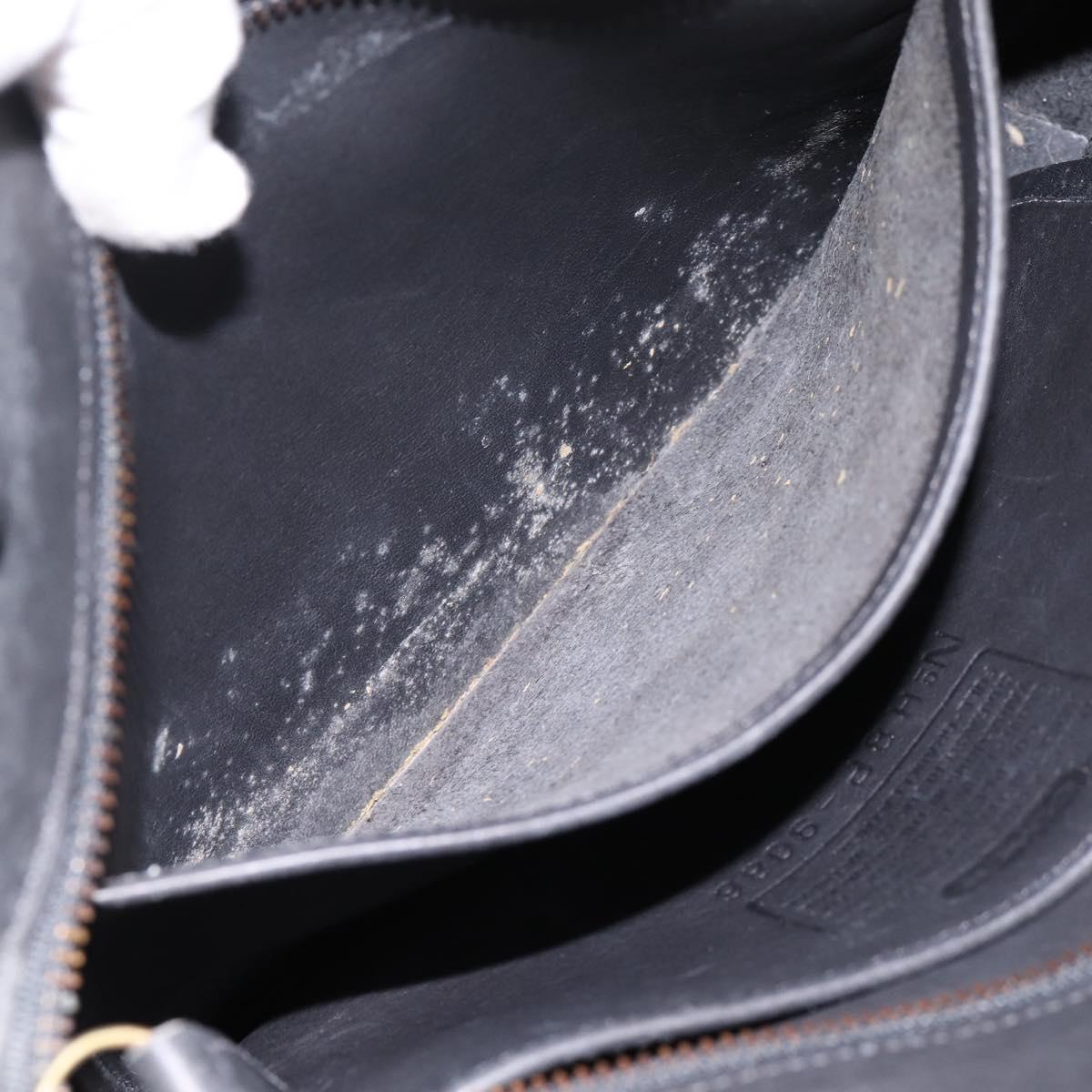 Coach Shoulder Bag Leather Black Gold Auth 193995