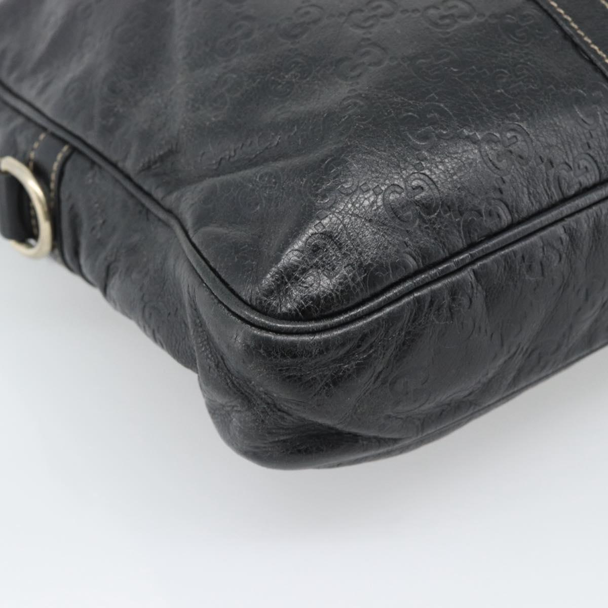 GUCCI GG Canvas Guccissima Bag Leather 2way Black Gold 201480 Auth 193998