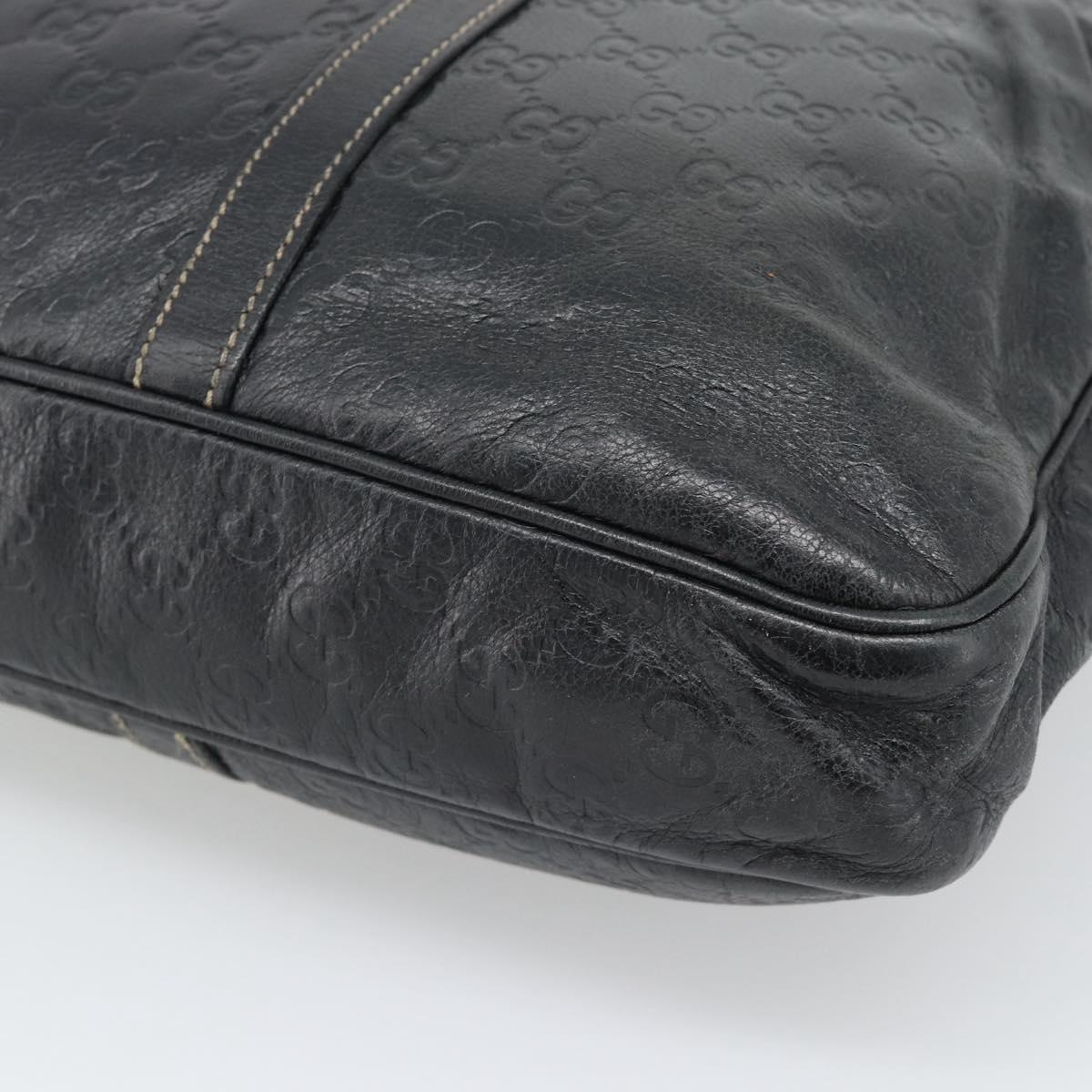 GUCCI GG Canvas Guccissima Bag Leather 2way Black Gold 201480 Auth 193998