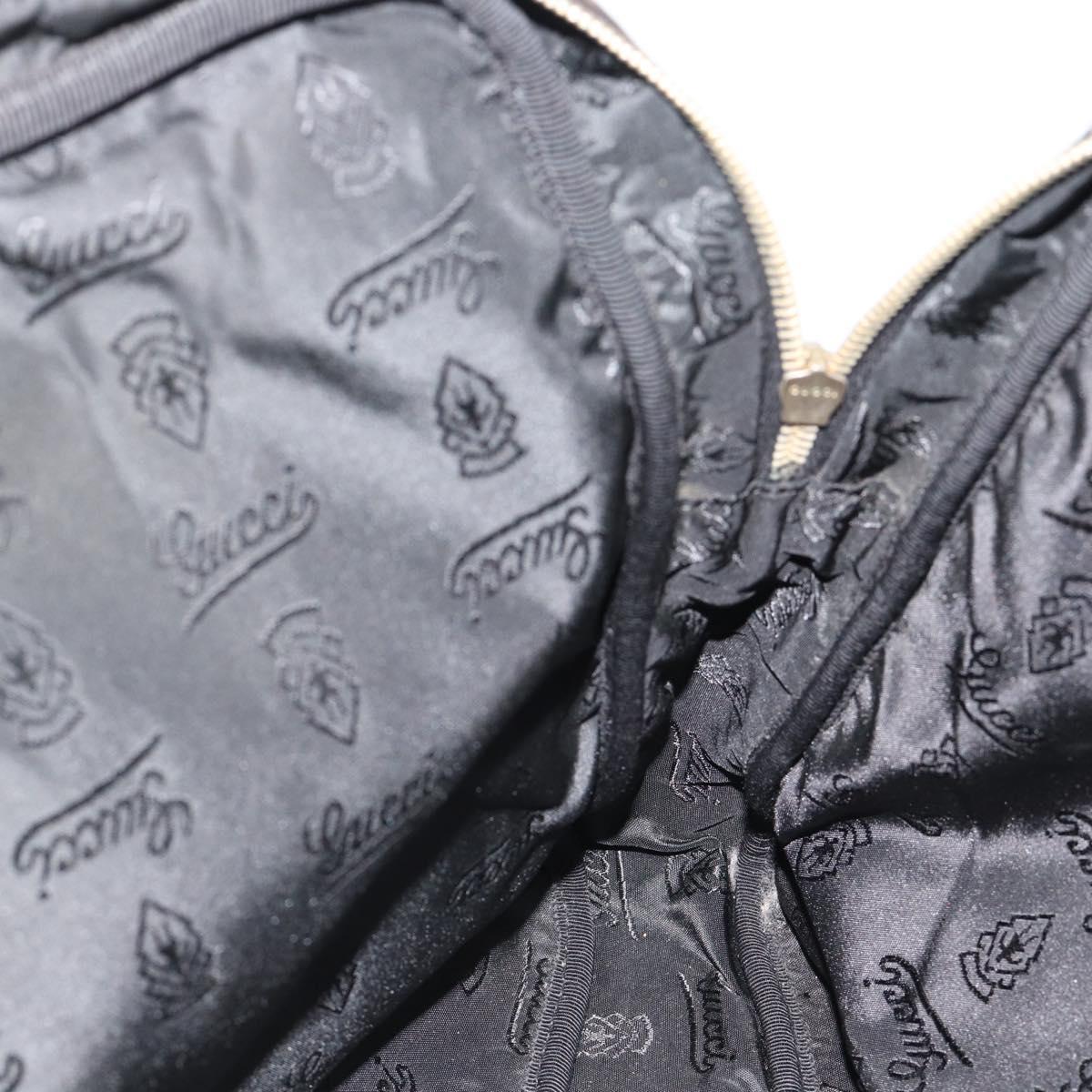 GUCCI GG Canvas Guccissima Bag Leather 2way Black Gold 201480 Auth 193998