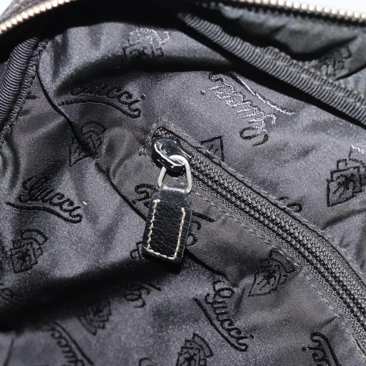 GUCCI GG Canvas Guccissima Bag Leather 2way Black Gold 201480 Auth 193998