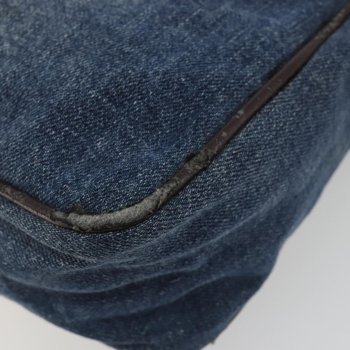FENDI Hand Bag Denim Blue Auth 194002